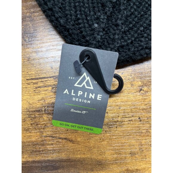 Alpine Design Mens Beanie Chunky Logo‎ Beanie Black NWT - Picture 3 of 4